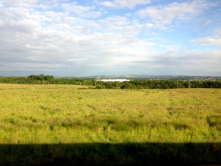 Scotland landscape on the way into Edinburgh